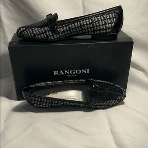 Rangoni Women's Black and Gray Patterned Loafers